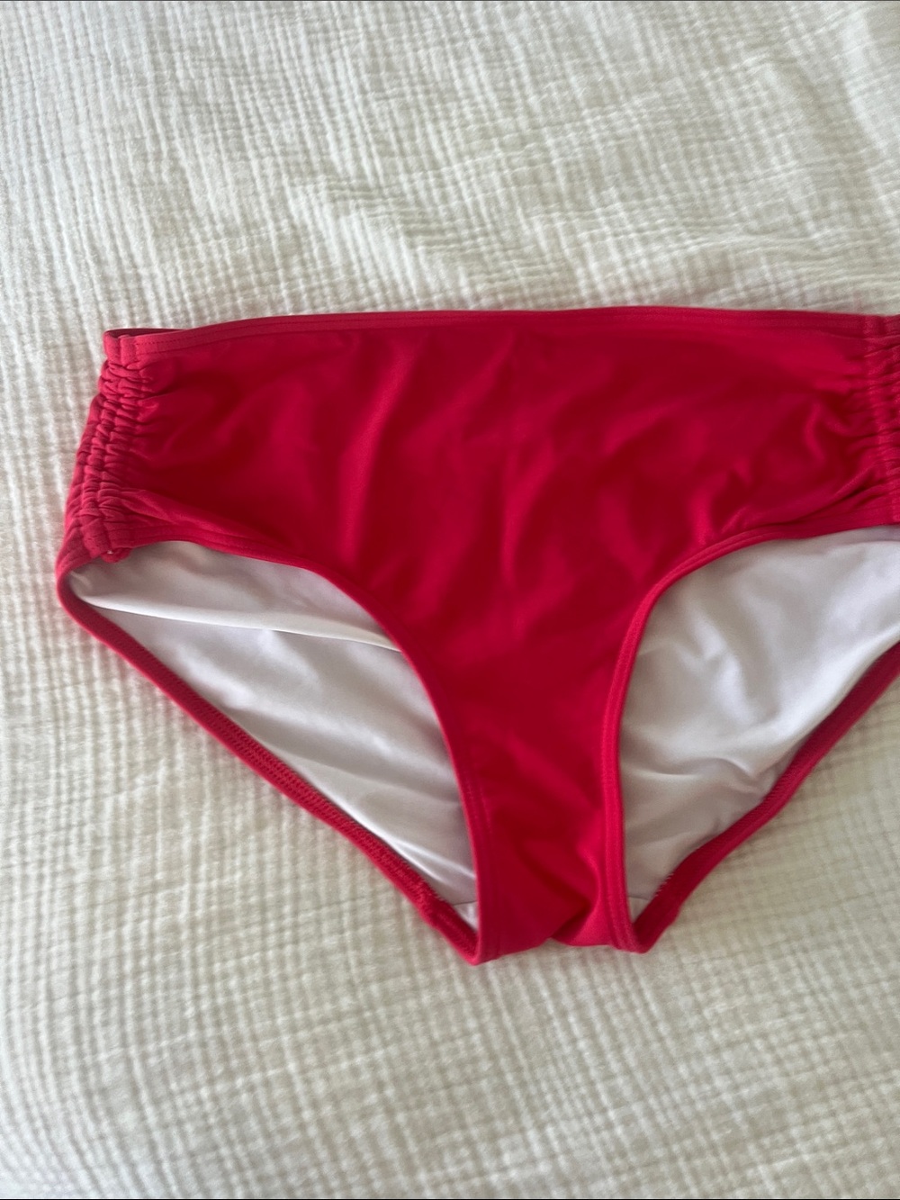 Lands' End deep coral High-Waist Swim Bottom